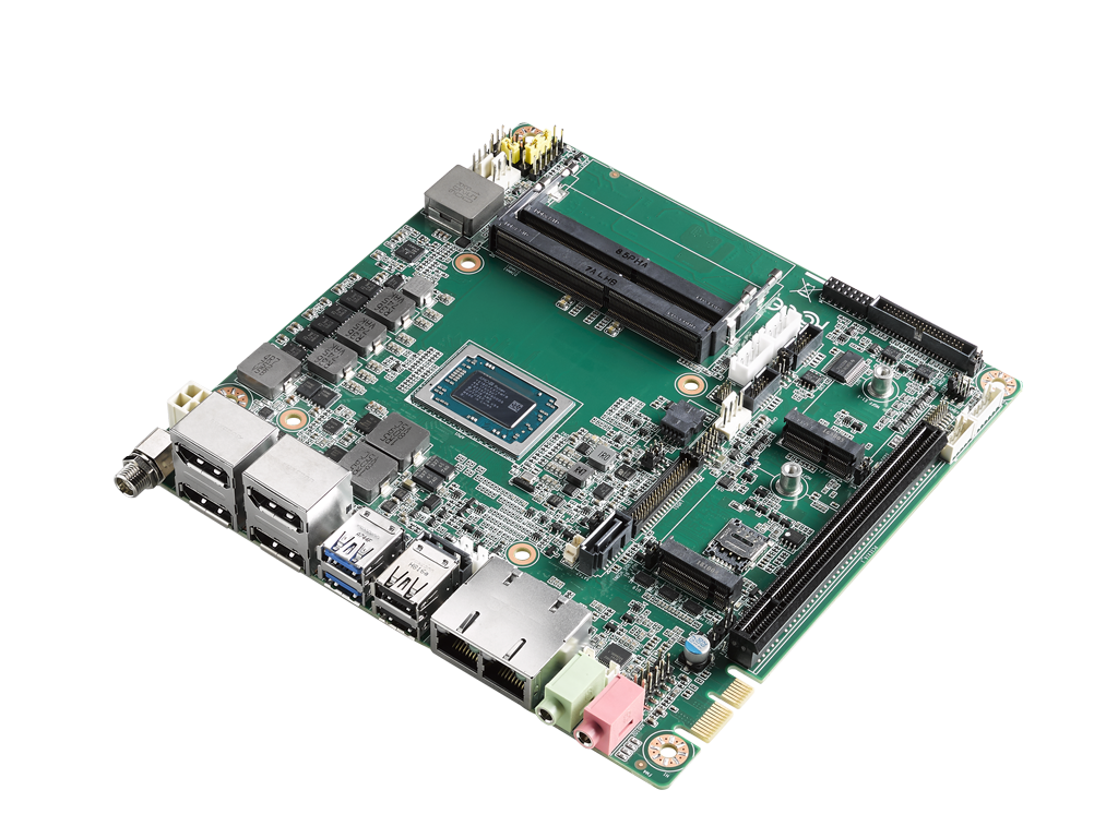 AMD Ryzen™ Embedded V1605B miniITX with 4 x DP, 6 x USB, 6 x COM, and 12-24V DC-In, Mini-ITX